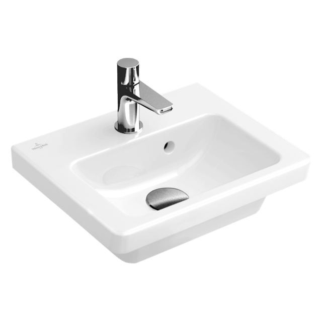 Over countertop wash-basin with single taphole